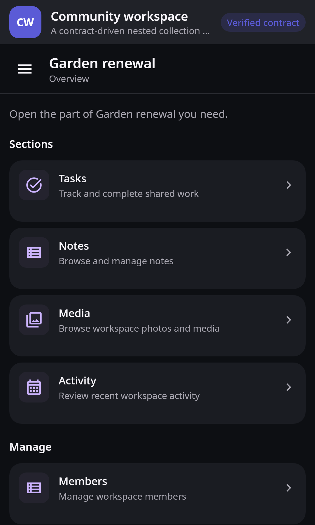 Dynamic apps Context workspace menu: Synthetic visual QA