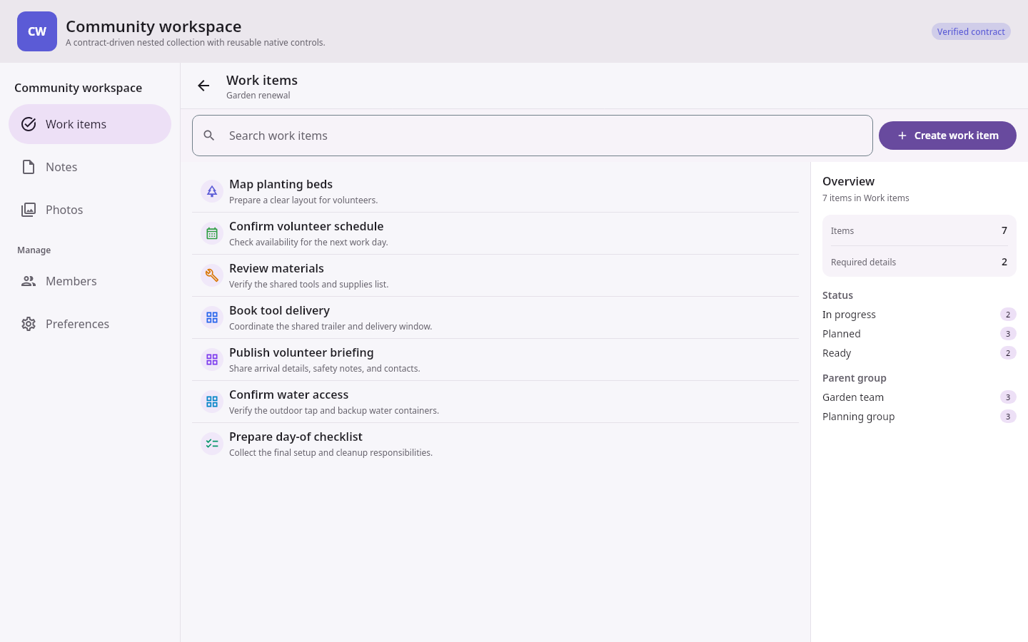 Guides Switch apps: Nested native collection