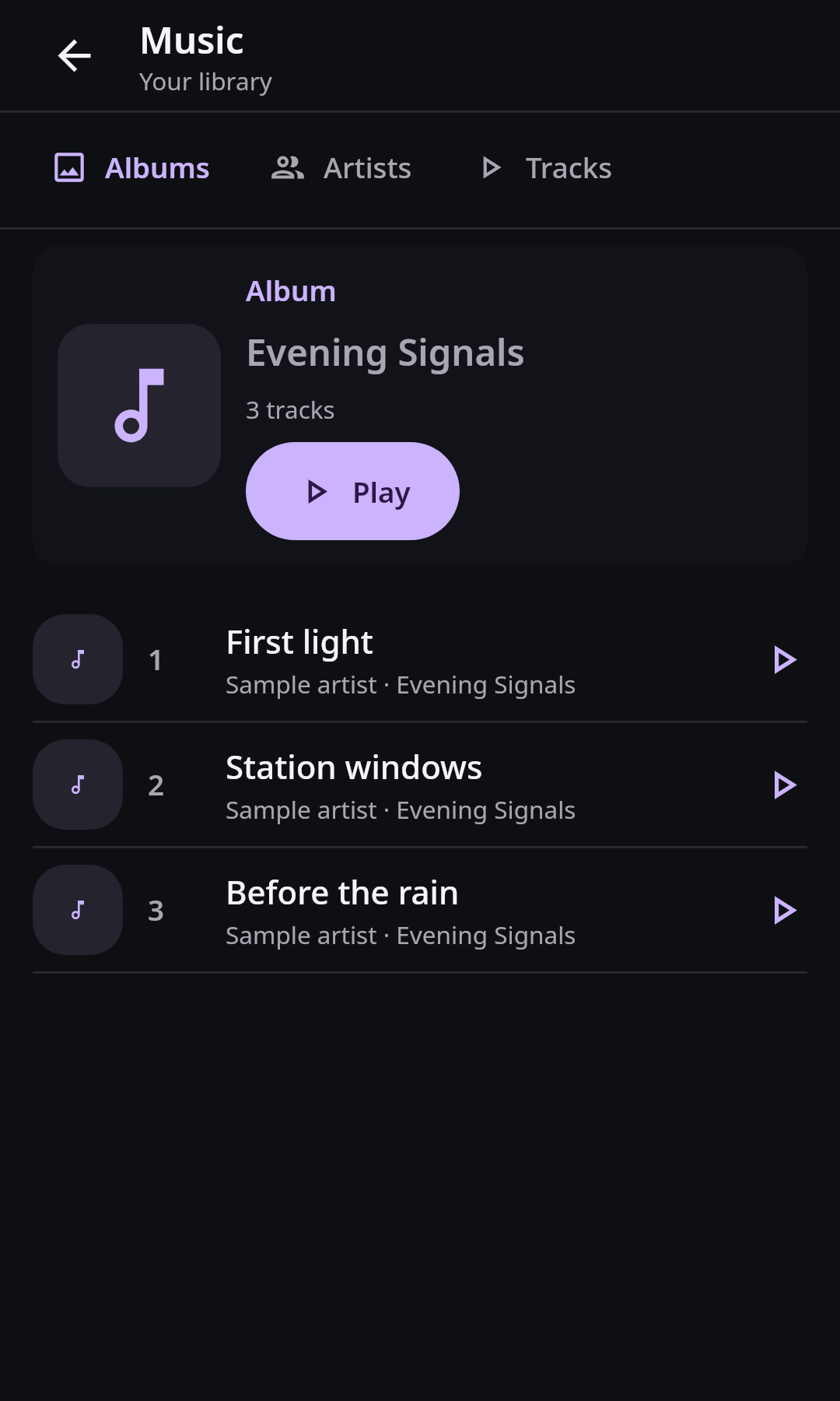 Music Album track collection: Ready