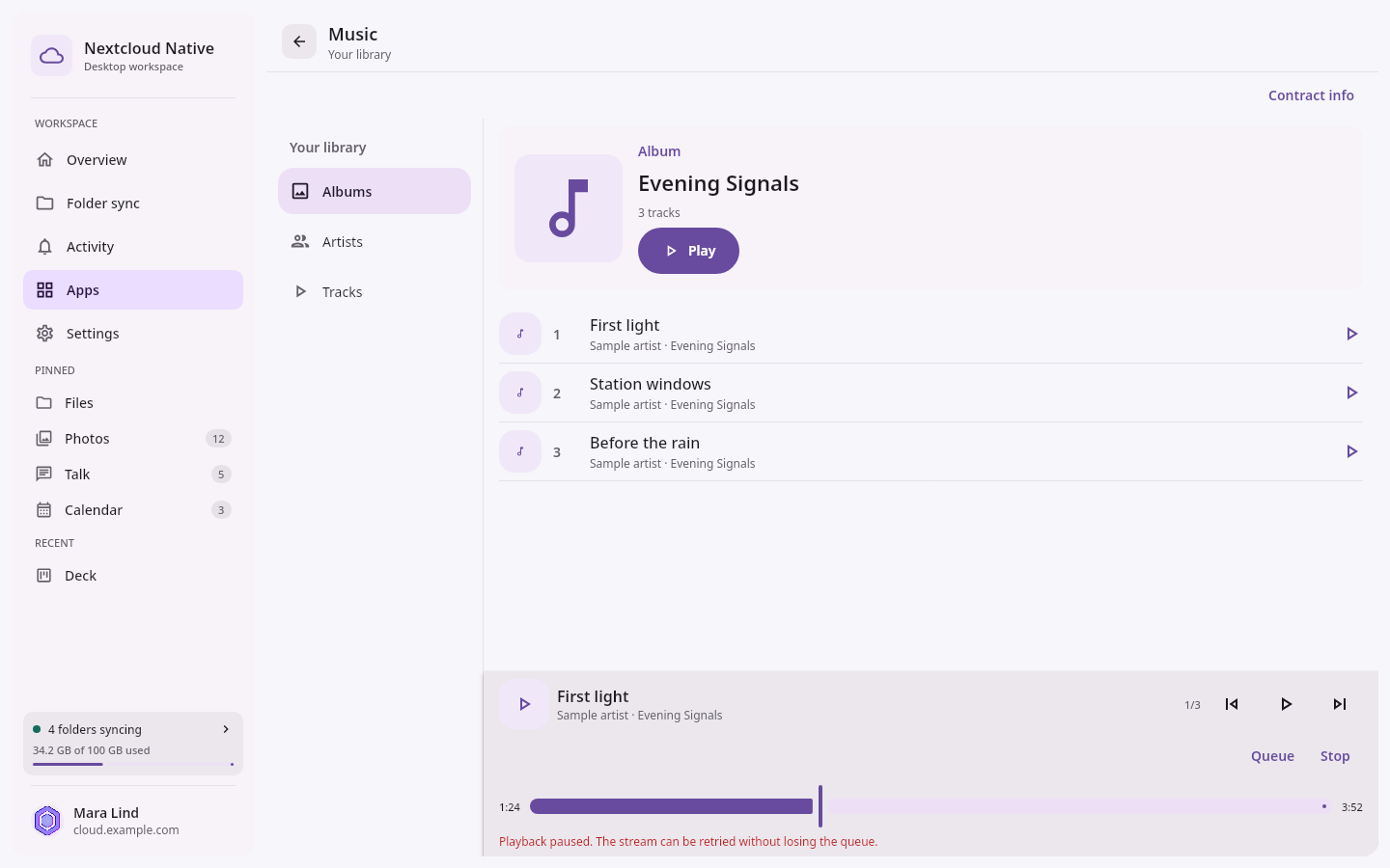 Music Playback queue: Playback error with queue retained