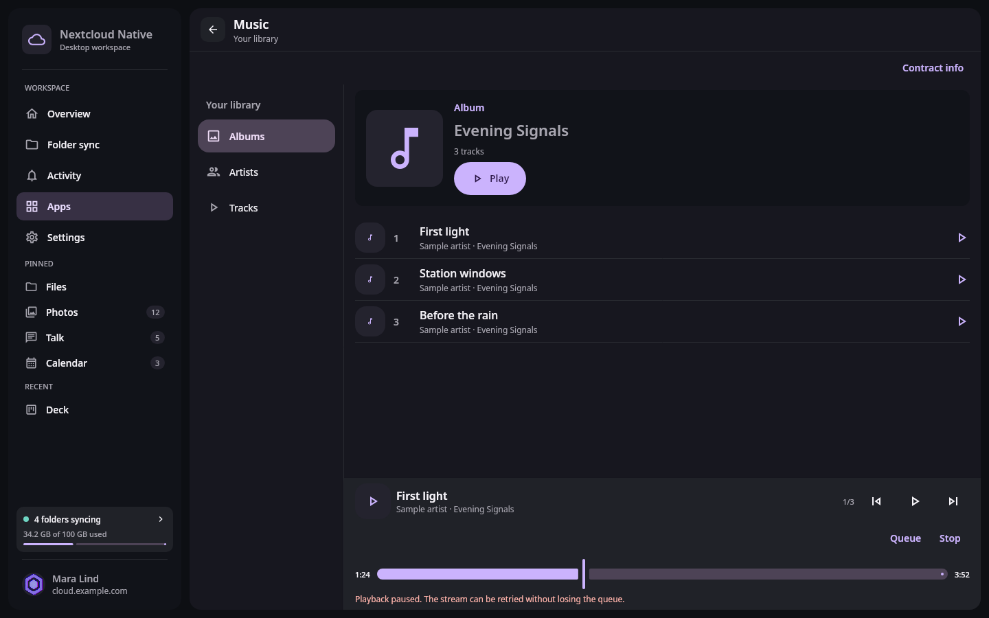 Music Playback queue: Playback error with queue retained